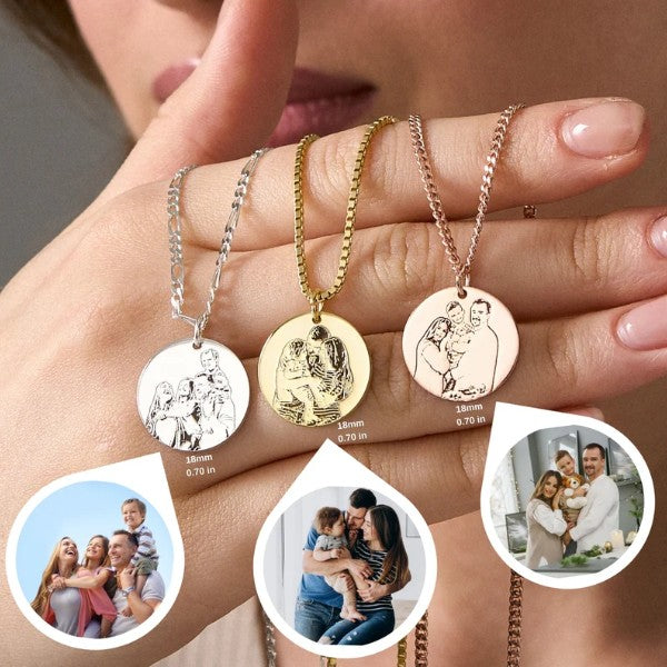 Engraved Family Picture Necklace